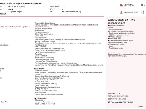 Used 2021 Mitsubishi Mirage image 3