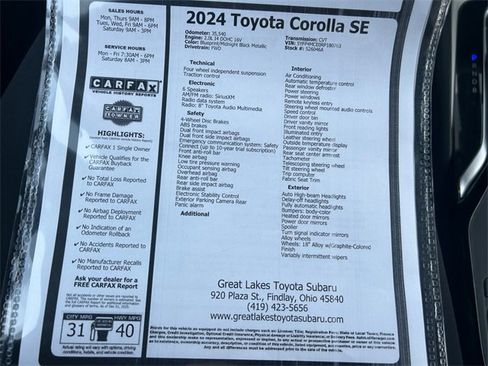 Used 2024 Toyota Corolla SE image 13