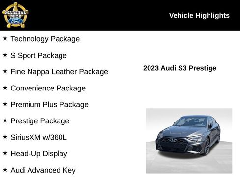 Used 2023 Audi S3 Prestige w/ Prestige Package AWD/4WD image 2