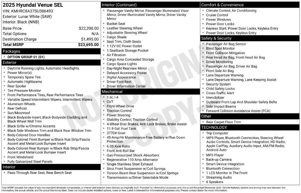 Used 2025 Hyundai Venue SEL FWD image 18