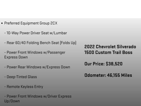 Used 2022 Chevrolet Silverado 1500 Custom Trail Boss w/ LPO, Dark Essentials Package AWD/4WD image 6