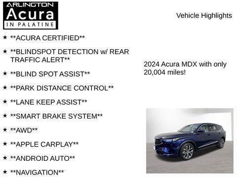 Certified 2024 Acura MDX SH-AWD w/ Technology Package image 7