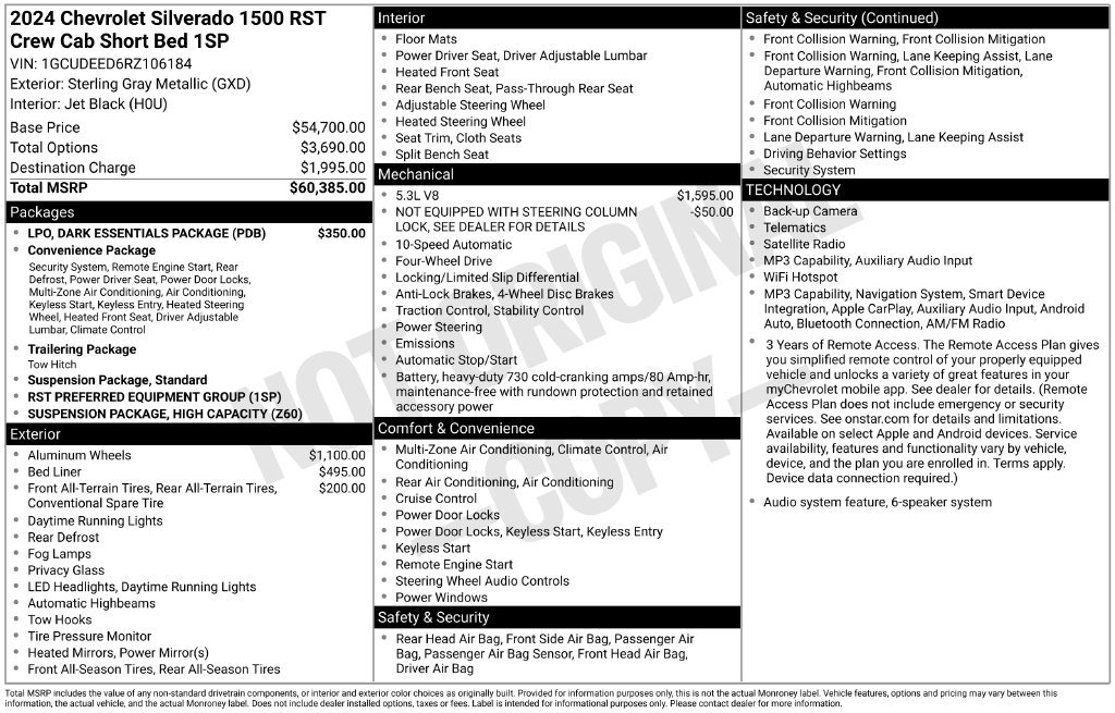Used 2024 Chevrolet Silverado 1500 RST w/ LPO, Dark Essentials Package AWD/4WD image 36
