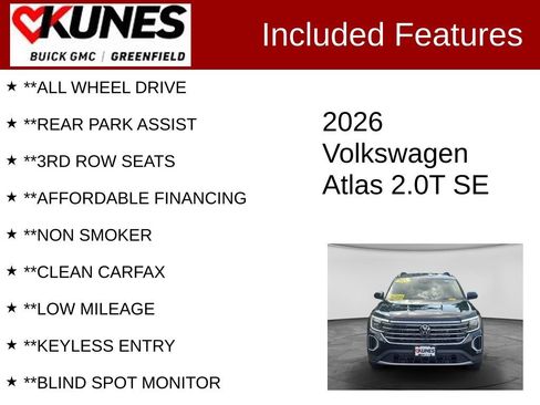 Used 2026 Volkswagen Atlas SE AWD/4WD image 3