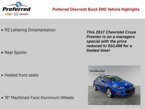 Certified 2017 Chevrolet Cruze Premier w/ RS Package image 4