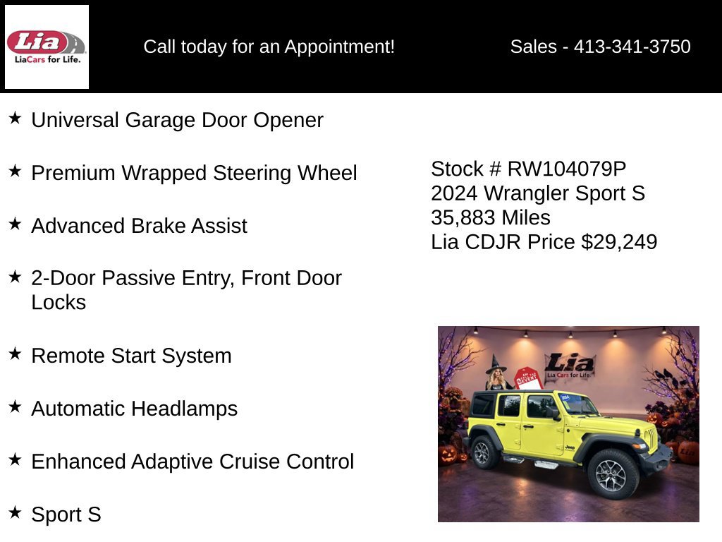 Certified 2024 Jeep Wrangler Unlimited Sport AWD/4WD image 26