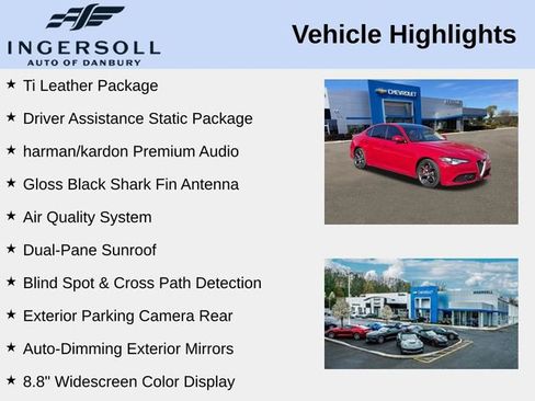 Used 2018 Alfa Romeo Giulia Ti Sport w/ Quick Order Package 22S Sport AWD/4WD image 3