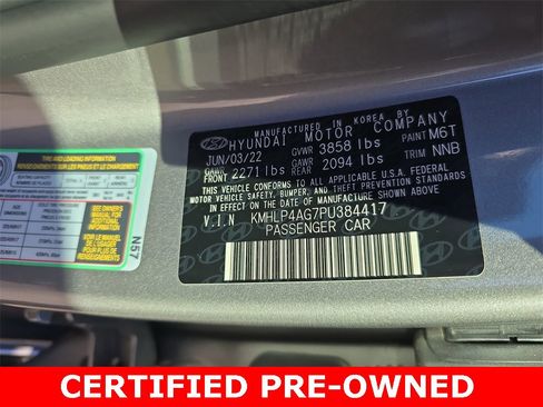 Certified 2023 Hyundai Elantra Limited w/ Preferred Accessory Package image 36