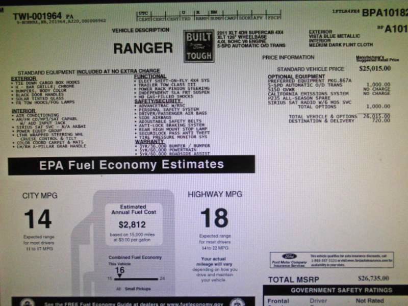 Used 2011 Ford Ranger XLT AWD/4WD image 27