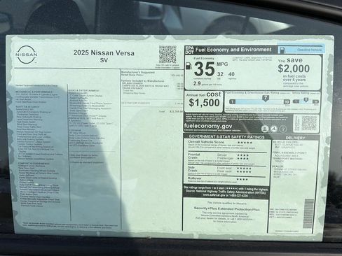 New 2025 Nissan Versa SV w/ Trunk Package image 16