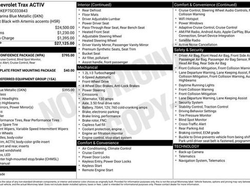Certified 2025 Chevrolet Trax ACTIV w/ Driver Confidence Package FWD image 13