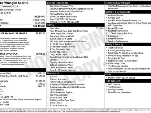 New 2024 Jeep Wrangler Sport S image 4