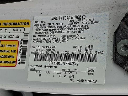Certified 2020 Ford Fusion SEL image 26