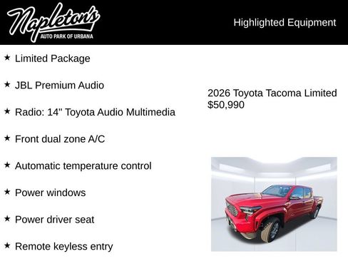Used 2026 Toyota Tacoma Limited AWD/4WD image 4