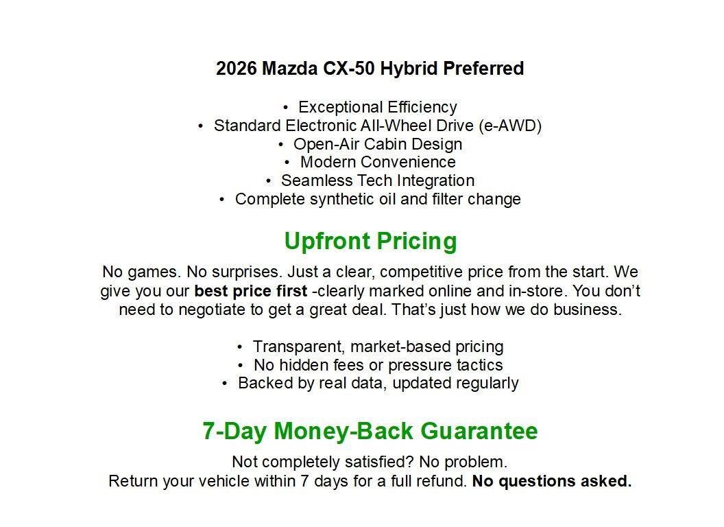 Used 2026 MAZDA CX-50 2.5 Hybrid w/ Cargo Package AWD/4WD image 1