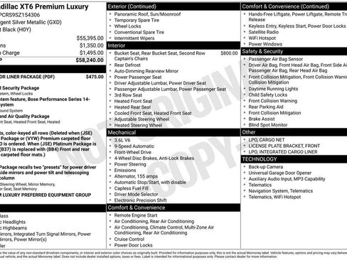 New 2025 Cadillac XT6 Premium Luxury w/ LPO, Floor Liner Package FWD image 42