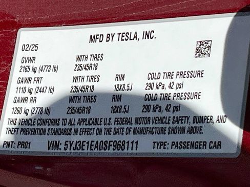 Used 2025 Tesla Model 3 Long Range RWD image 32