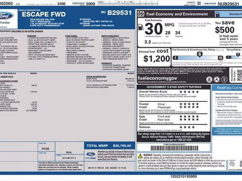 Used 2022 Ford Escape SEL w/ Technology Package FWD image 1