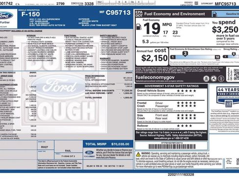 Used 2021 Ford F150 Lariat w/ Equipment Group 502A High image 2