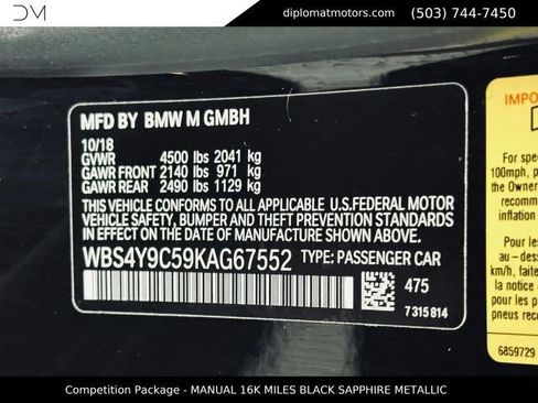 Used 2019 BMW M4 Coupe w/ Competition Package RWD image 46