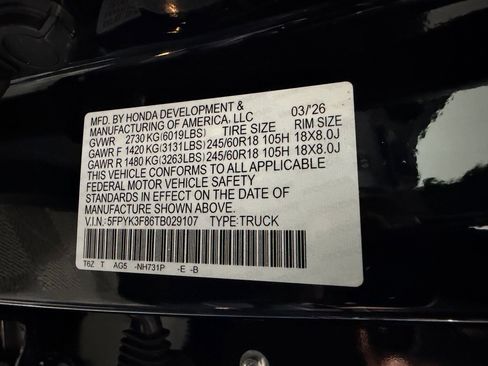 New 2026 Honda Ridgeline Black Edition image 18