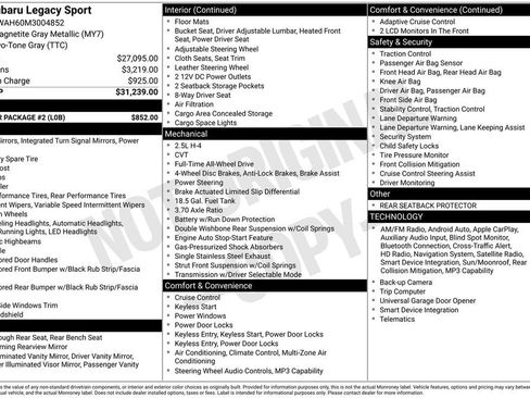 Used 2021 Subaru Legacy Sport w/ Popular Package #2 AWD/4WD image 5