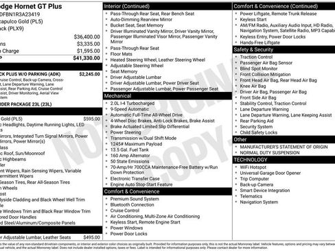 Certified 2024 Dodge Hornet GT Plus w/ Tech Pack Plus w/o Parking image 26