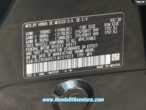 Certified 2020 Honda HR-V EX image 20