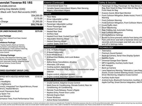 Used 2024 Chevrolet Traverse RS w/ LPO, Floor Liner Package FWD image 33