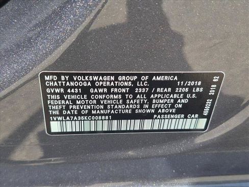 Used 2019 Volkswagen Passat 2.0T Wolfsburg w/ Wheels & Sunroof Package FWD image 15