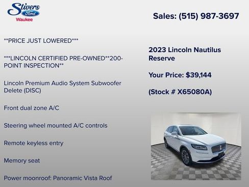 Certified 2023 Lincoln Nautilus Reserve w/ Class II Trailer Tow Package AWD/4WD image 16