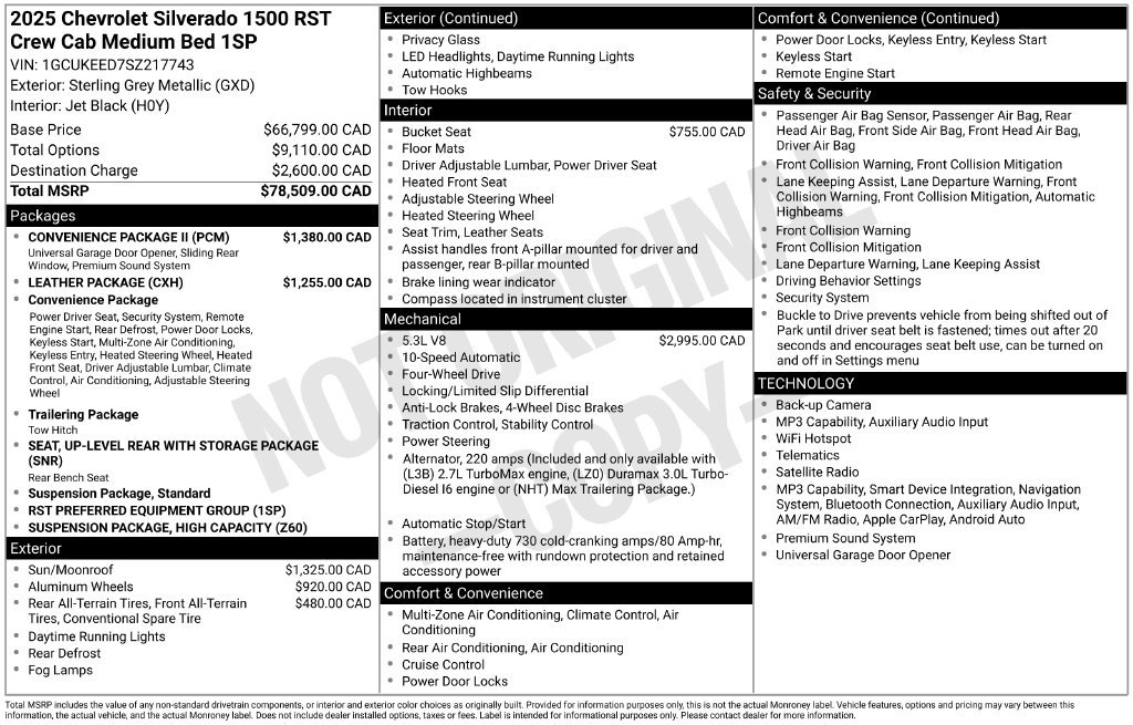 Used 2025 Chevrolet Silverado 1500 RST w/ Convenience Package II AWD/4WD image 72