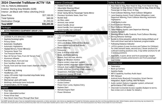 Used 2024 Chevrolet TrailBlazer ACTIV FWD image 34