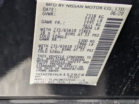Used 2020 Nissan Murano SV w/ Cargo Package FWD image 24