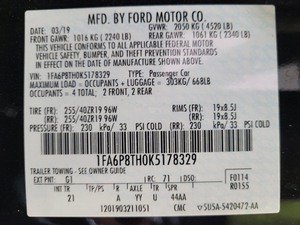 Used 2019 Ford Mustang Coupe w/ Black Accent Package RWD image 33