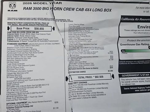 New 2026 RAM 3500 Big Horn AWD/4WD image 18