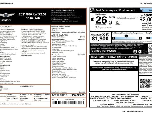 Used 2021 Genesis G80 2.5T w/ Prestige Package image 12