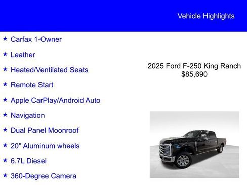 Certified 2025 Ford F250 King Ranch w/ Chrome Package AWD/4WD image 2