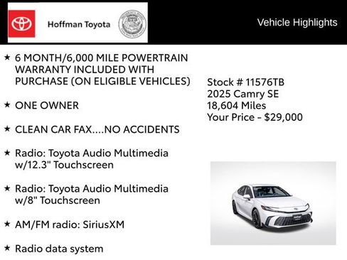 Certified 2025 Toyota Camry SE FWD image 9
