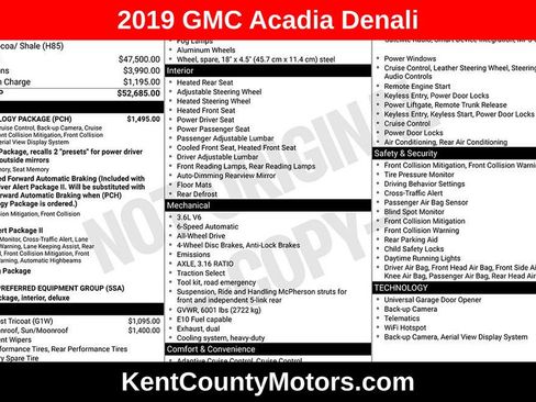 Used 2019 GMC Acadia Denali w/ Technology Package image 1