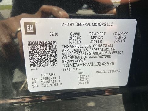Certified 2020 Chevrolet Traverse LT AWD/4WD image 33