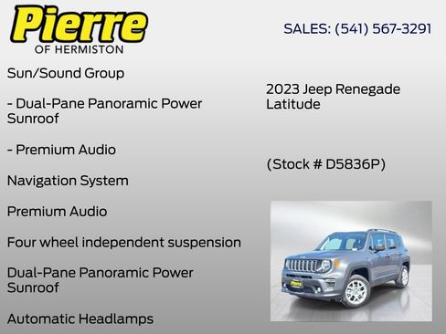 Used 2023 Jeep Renegade Latitude w/ Sun/Sound Group AWD/4WD image 18