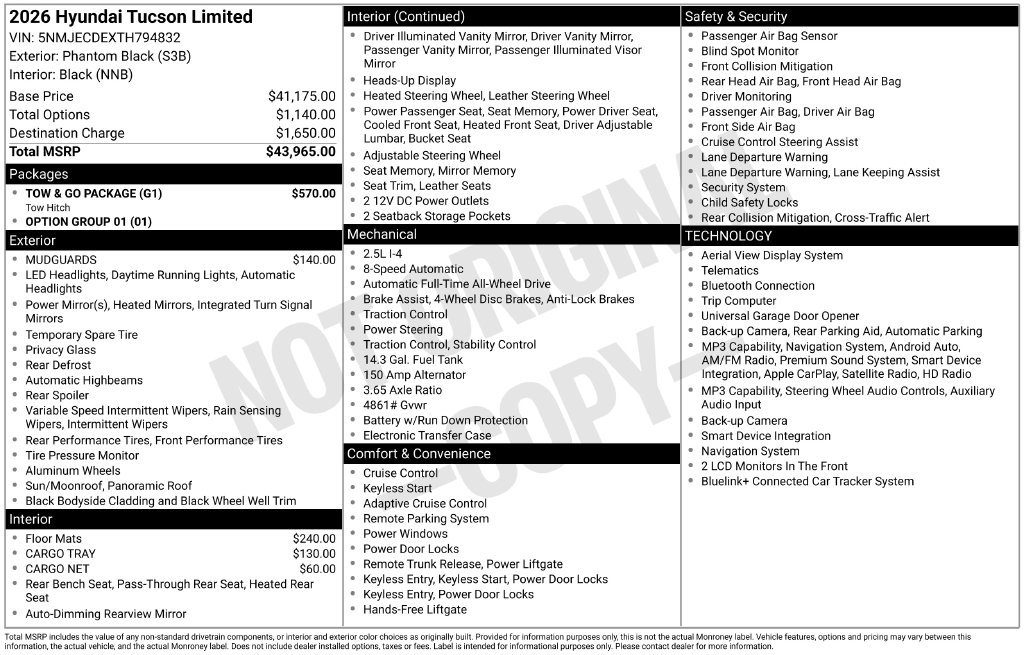 New 2026 Hyundai Tucson Limited w/ Tow & Go Package AWD/4WD image 4