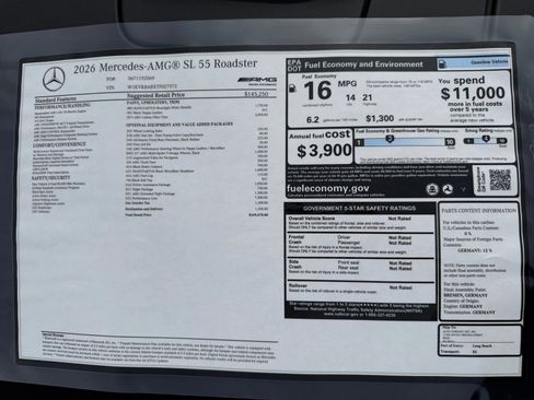 New 2026 Mercedes-Benz SL 55 AMG 4MATIC image 19
