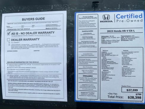 Certified 2023 Honda HR-V EX-L image 37