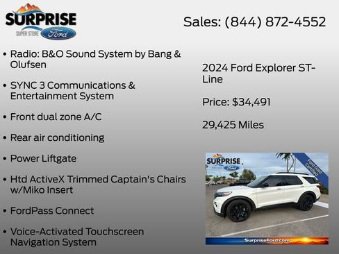 Used 2024 Ford Explorer ST-Line w/ Class IV Trailer Tow Package RWD image 13
