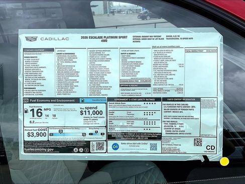 New 2026 Cadillac Escalade Platinum Sport image 14