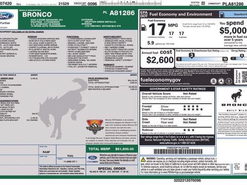 Used 2023 Ford Bronco Wildtrak AWD/4WD image 2
