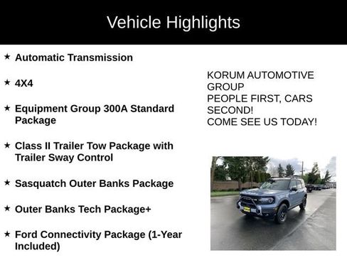 New 2026 Ford Bronco Sport Outer Banks w/ Sasquatch Outer Banks Package AWD/4WD image 4