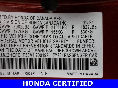 Certified 2021 Honda Civic EX image 29